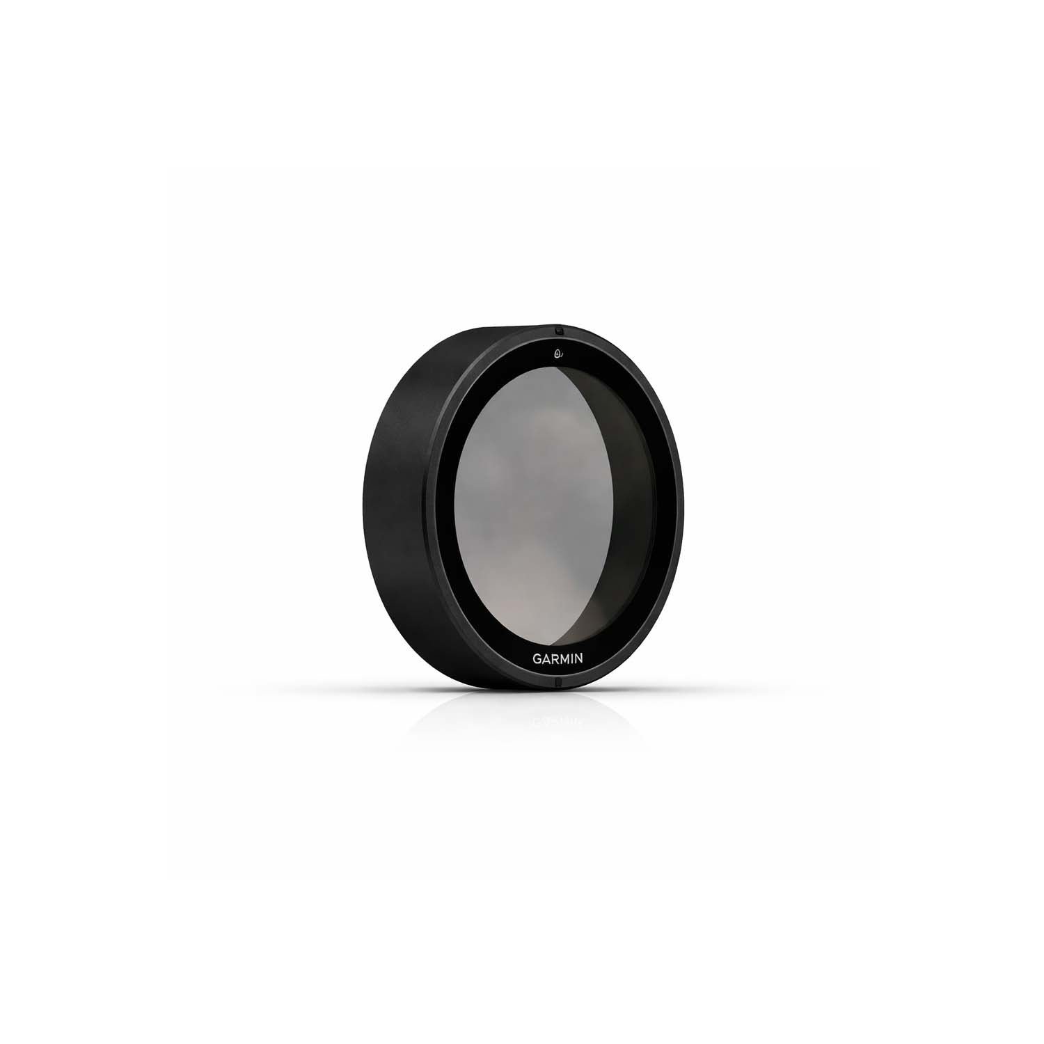 Garmin Catalyst 2 Polarized Lens Cover shown standalone, displaying the clip-on polarized filter attachment.