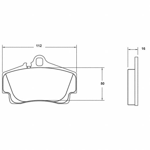 PFC Porsche 996/997, 986/987 Boxster/Cayman Rear Brake Pads - 08 Compound - 0738.08.16.44