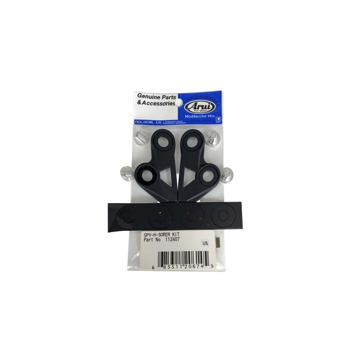 Close-up of the screws and washers included in the Arai GPV-R/SKV-R pivot kit