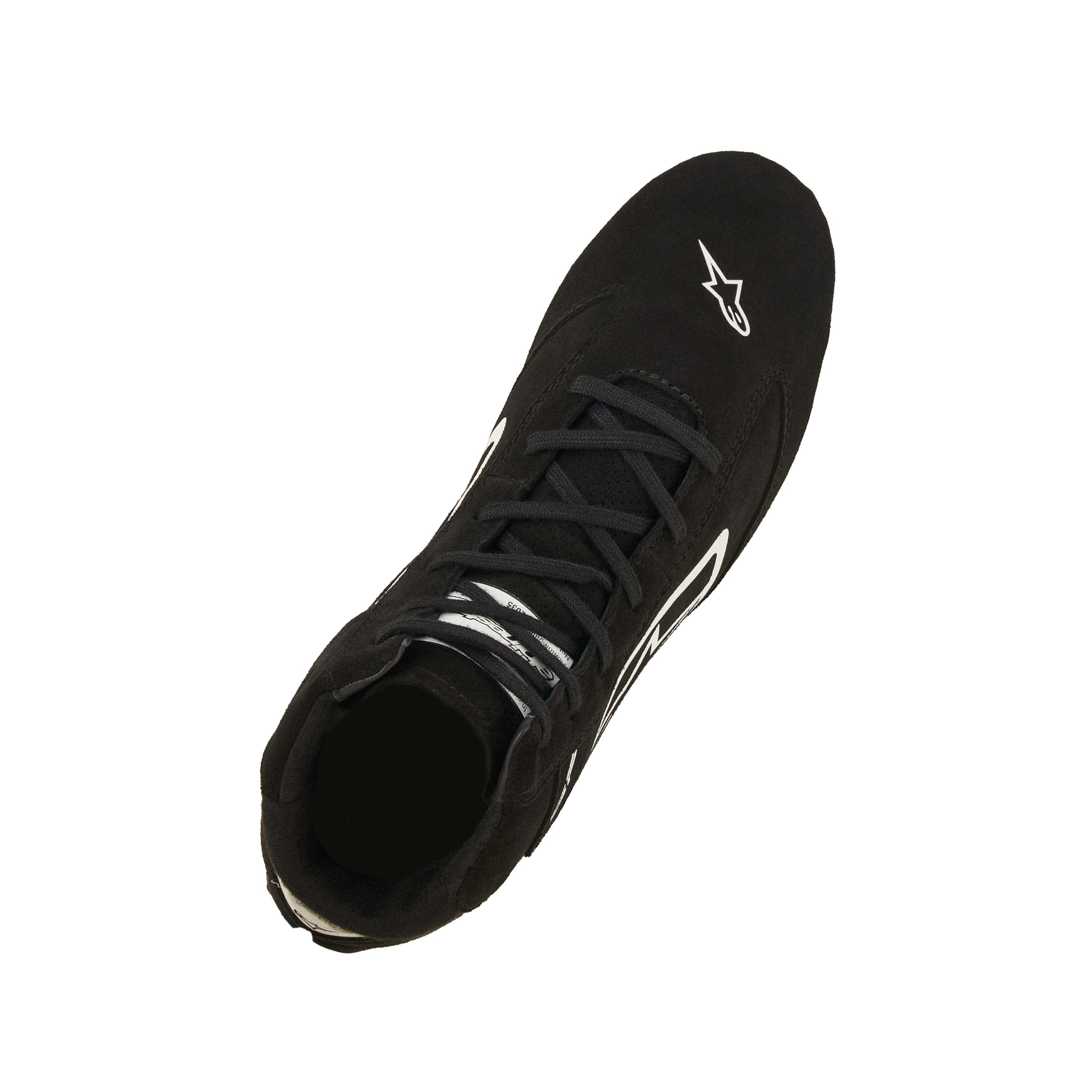 Top view of Alpinestars SP v3 racing shoe highlighting lace system and slim racing profile
