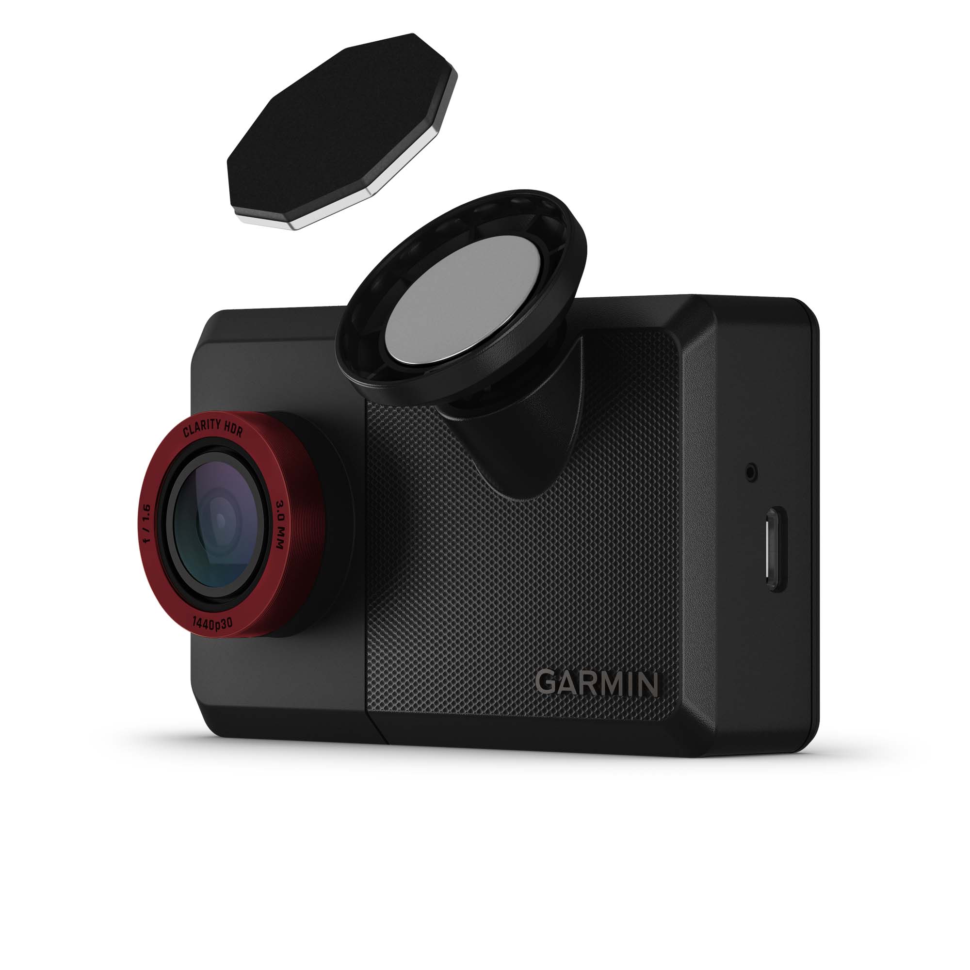 Camera and mount of Garmin Catalyst 2 driving performance optimizer with 3-inch touchscreen and built-in HD camera