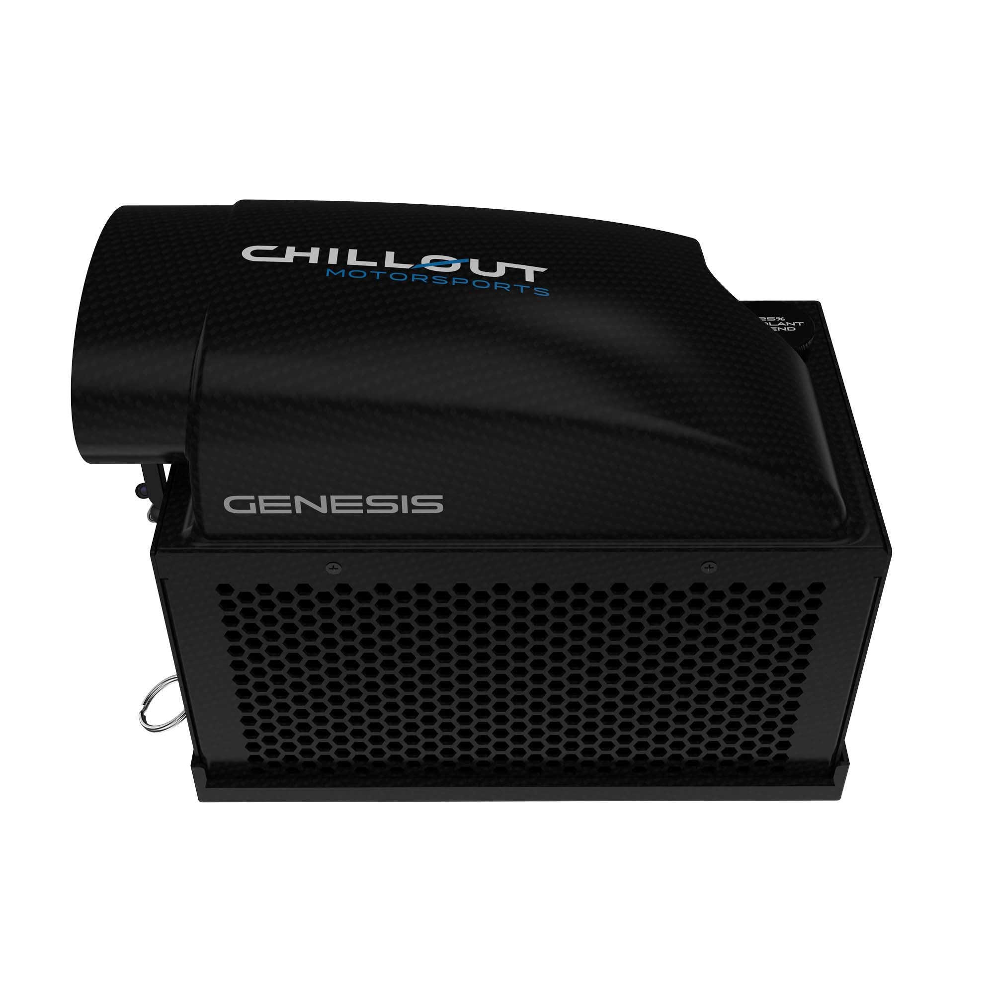 Genesis Driver Cooling System top angled view showing display layout and compact footprint