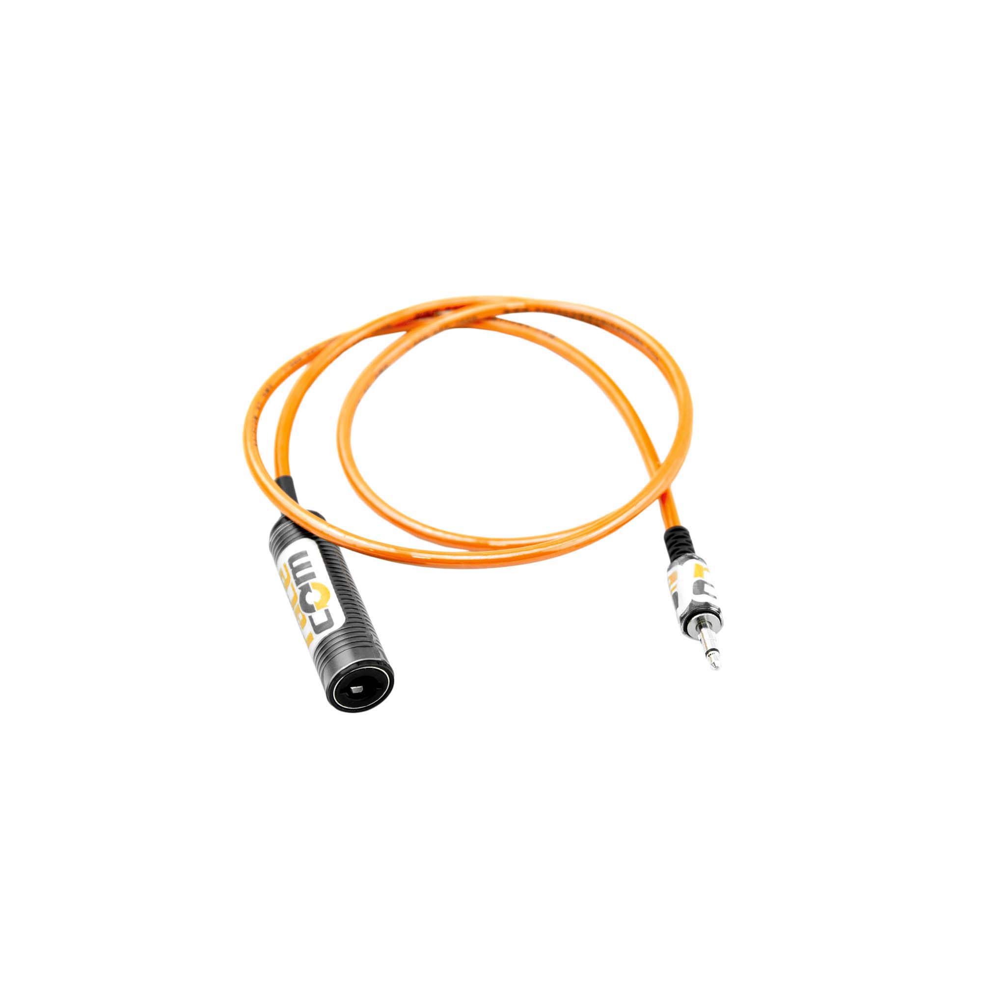 RaceCom IMSA Female to mono 3.5mm male straight adapter cable for Raceceiver, shown in 12-inch length