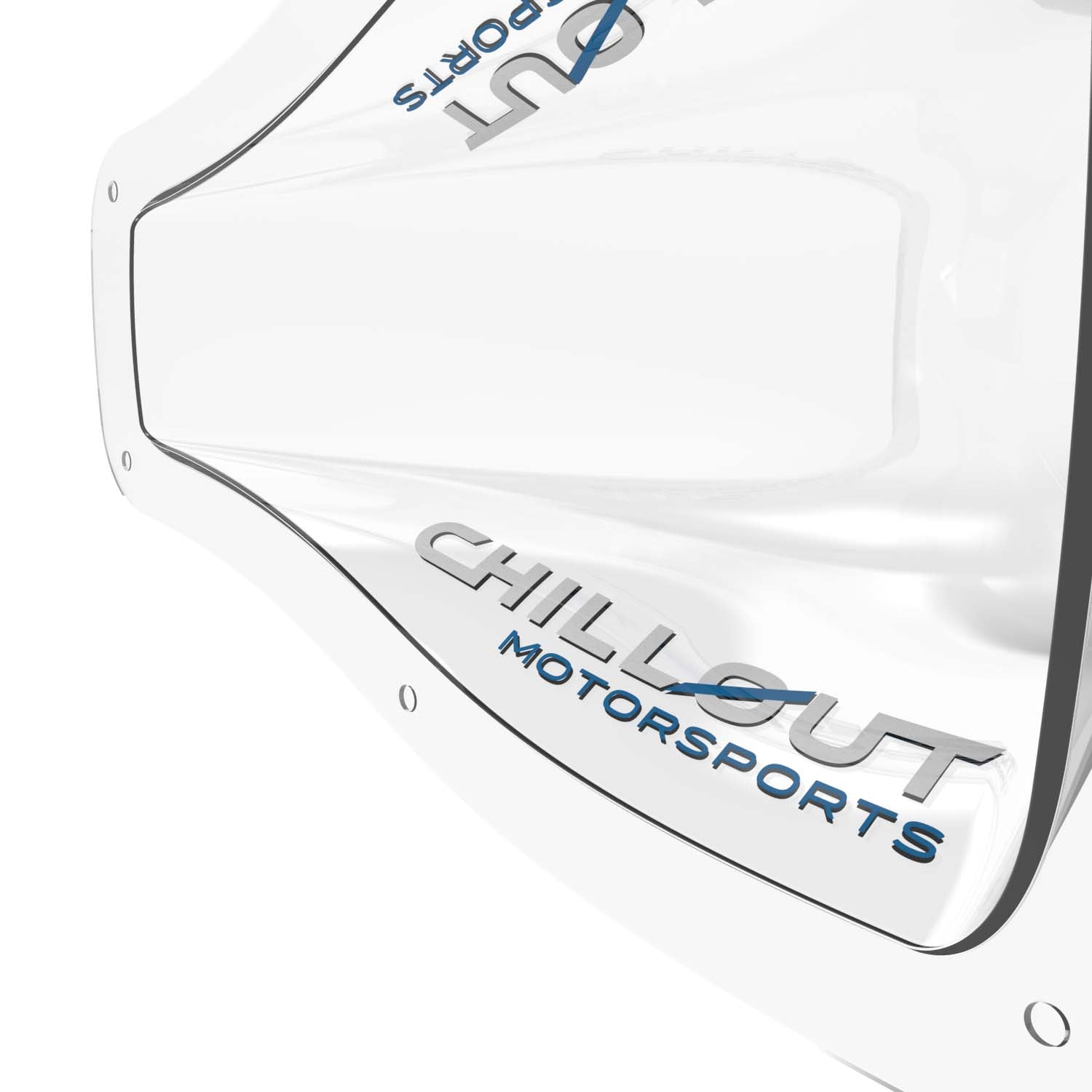 Close-up detail of crystal-clear injection-molded 4-inch NACA duct construction