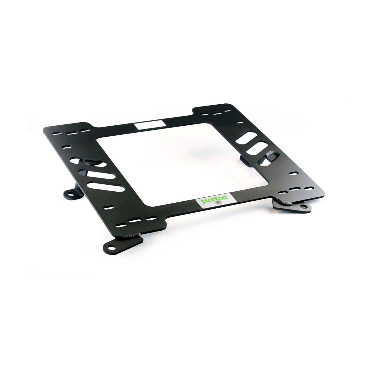 Vehicle-specific floor mounting base for 1968-1974 Datsun 510, passenger side, shown with Planted top plate