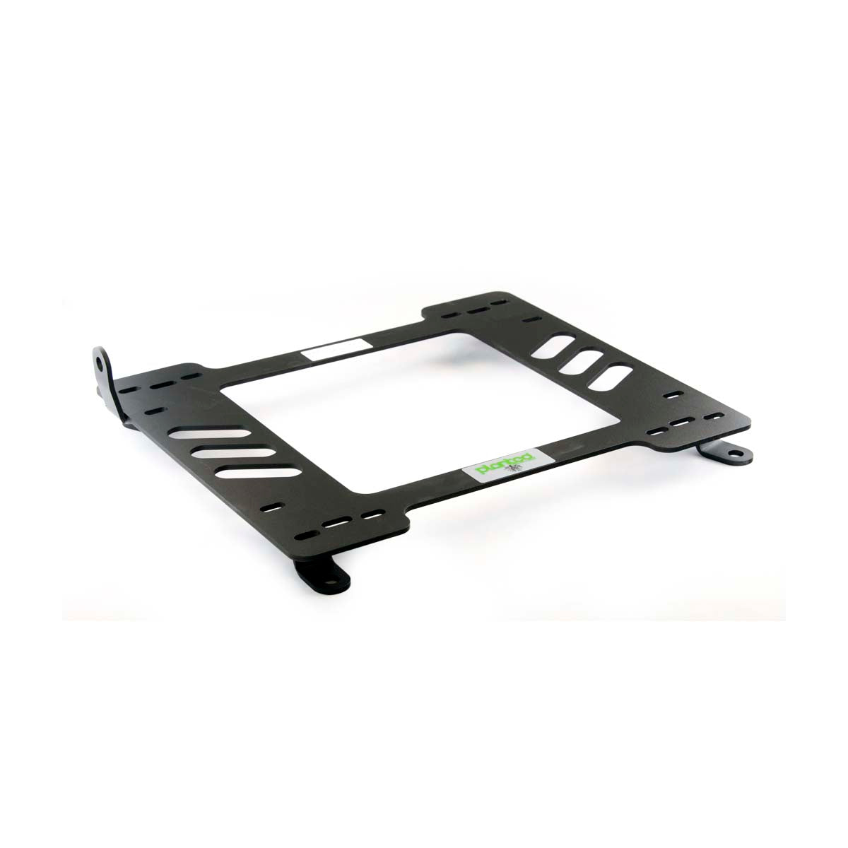Vehicle-specific floor mounting base for 2008-2011 BMW 1 Series, driver side, shown with Planted top plate