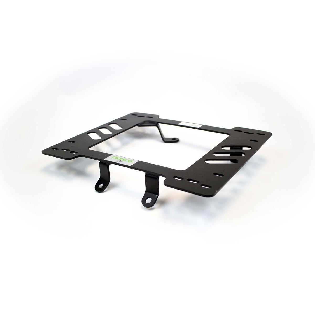 Vehicle-specific floor mounting base for 1980-1986 Ford Bronco (3rd Gen, Bucket Seat Models Only), passenger side, shown with Planted top plate