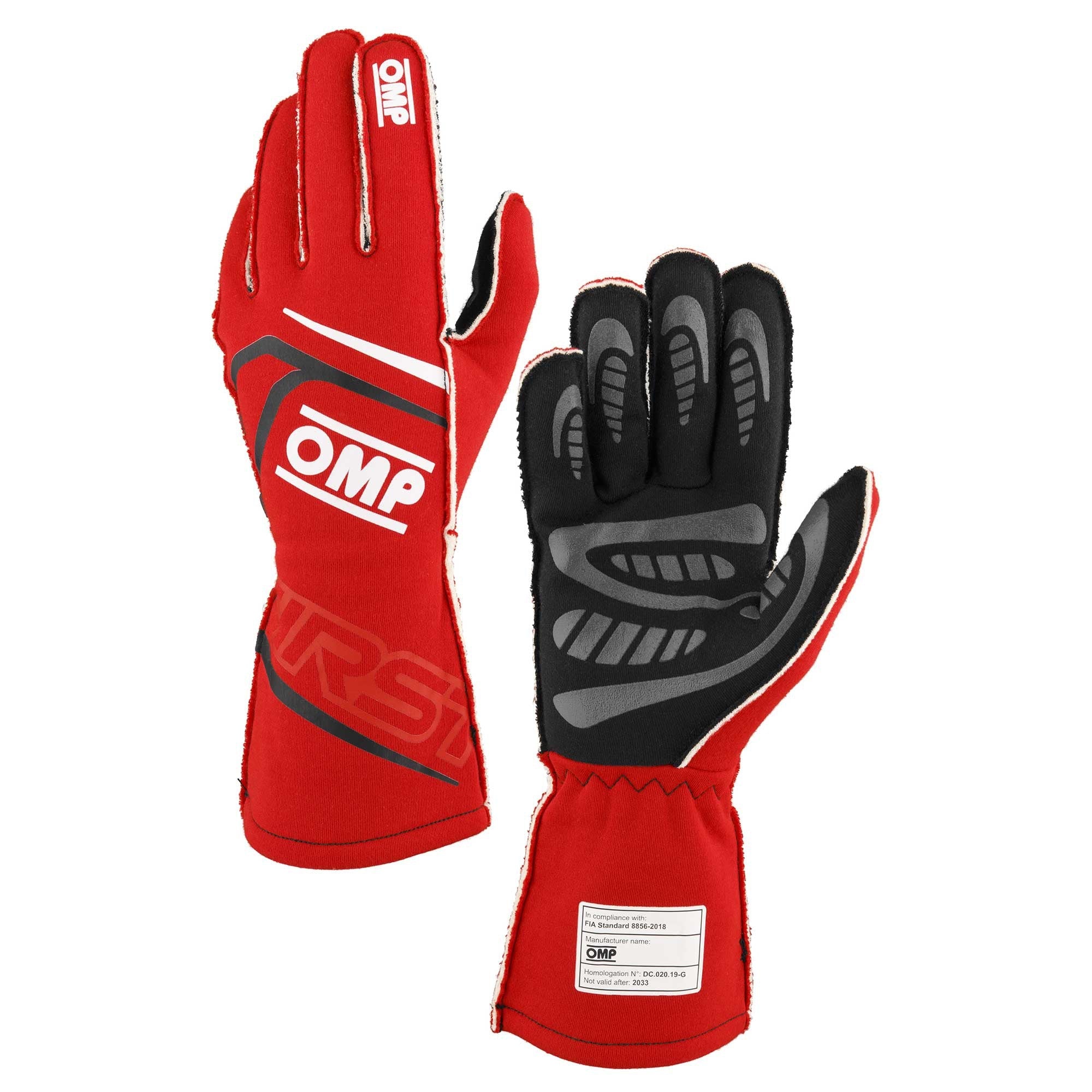 OMP First Fire Resistant Racing Gloves - FIA 8856-2018
