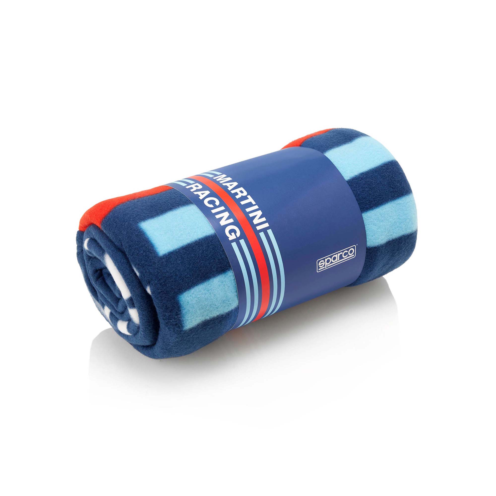 Sparco Martini Racing fleece towel plaid 150x180 cm with Martini Racing stripes and Sparco logo