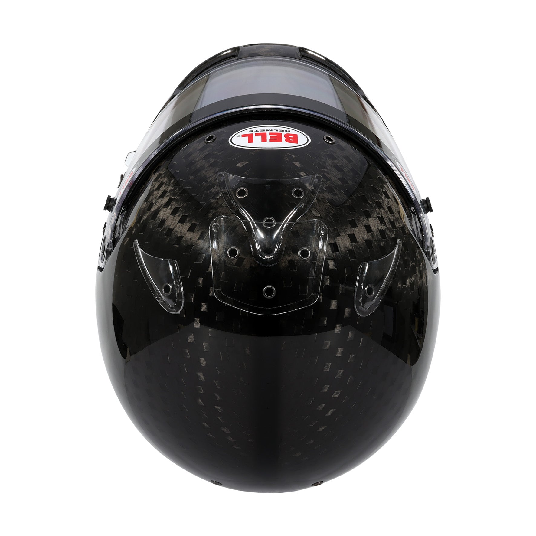 Top view of Bell RS7-K Ultra Carbon Helmet K2025 with visible carbon finish and air intake layout