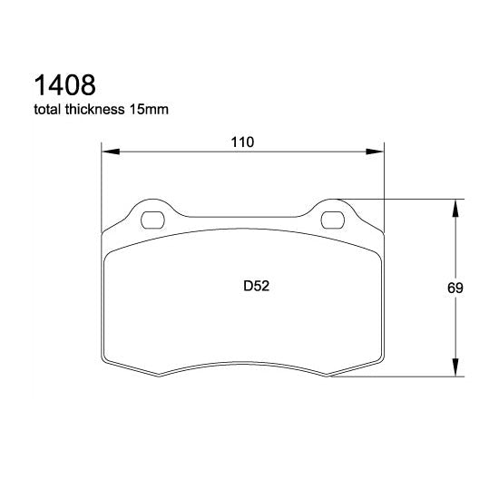 Pagid U-1408 Yellow Racing Pad - RS29 Compound