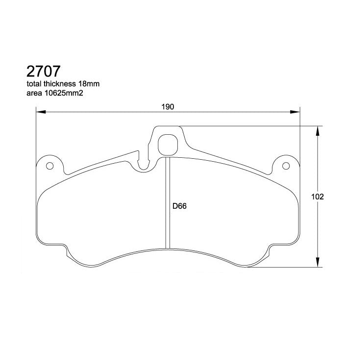 Pagid U-2707 Racing Pad For Ceramic Rotors - RSC-1 Compound