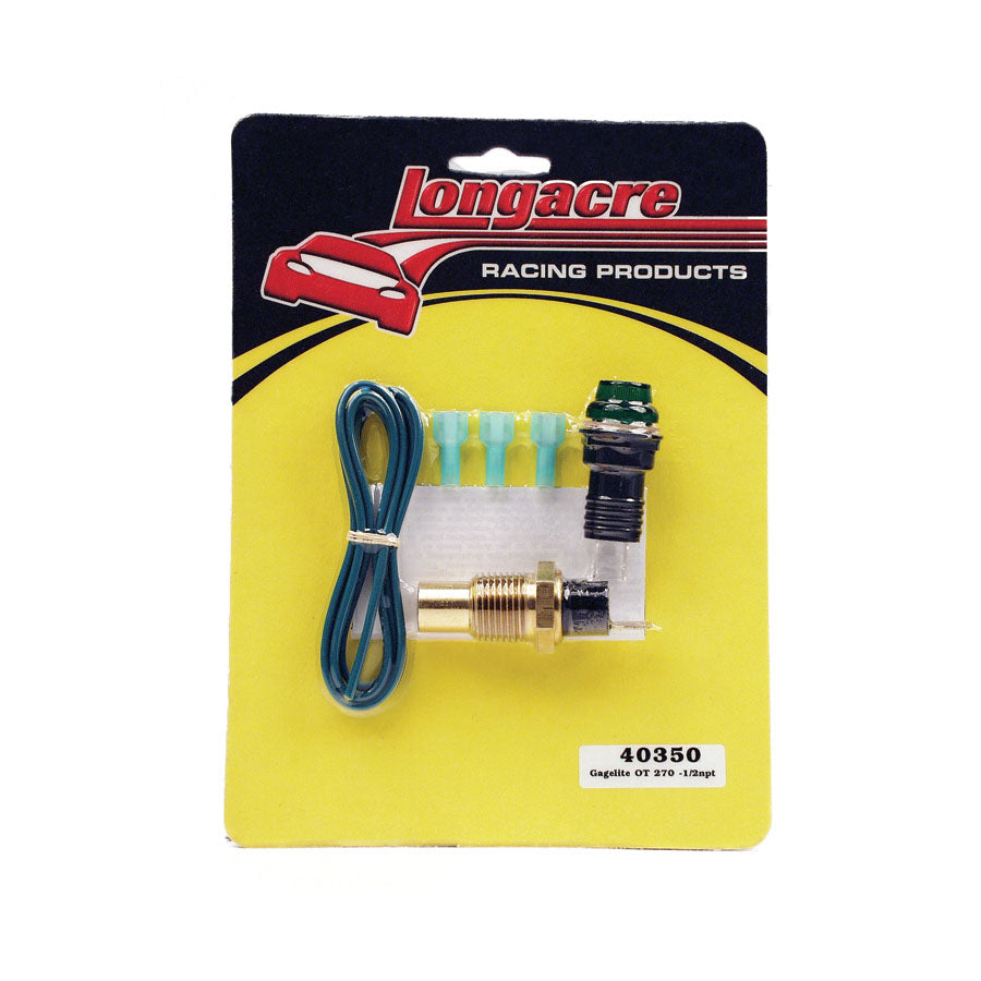 Longacre Oil Temperature Warning Light Kit - 270 Deg, 1/2" NPT