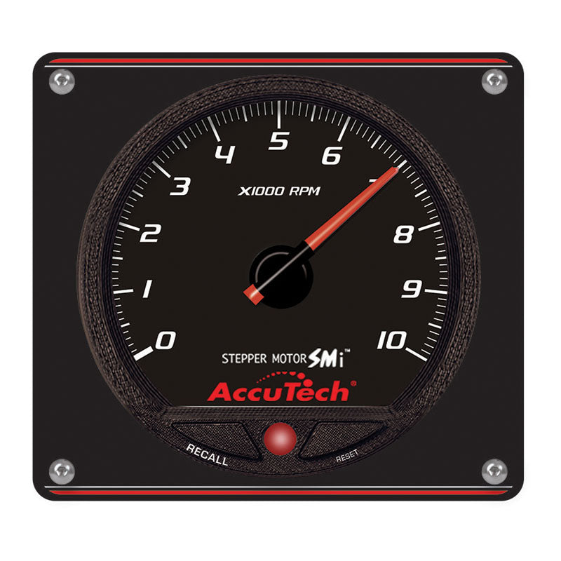 Longacre Accutech SMI Tachometer - Black Face With Panel