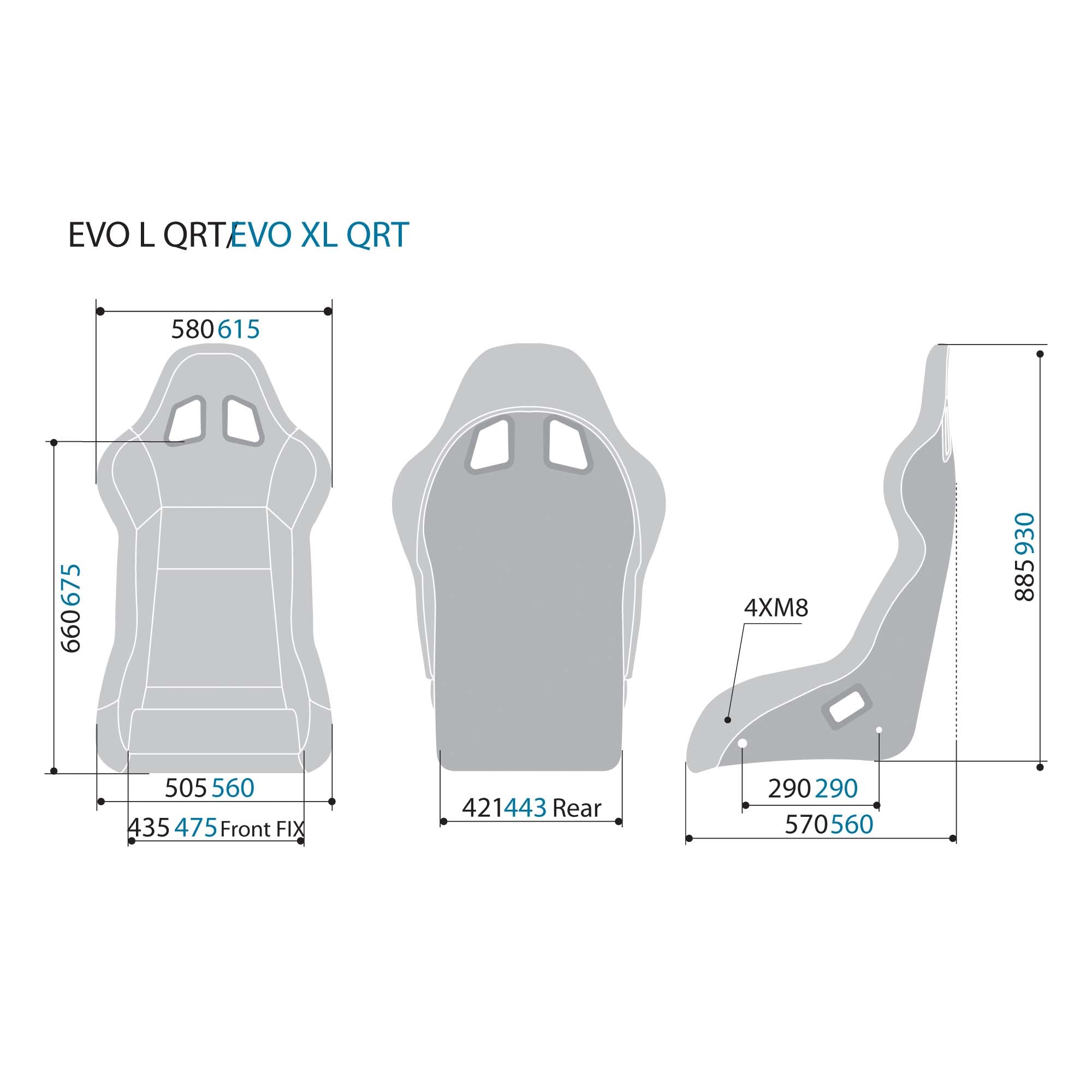 Sparco Evo L QRT X Off Road Racing Seat Sizing Chart