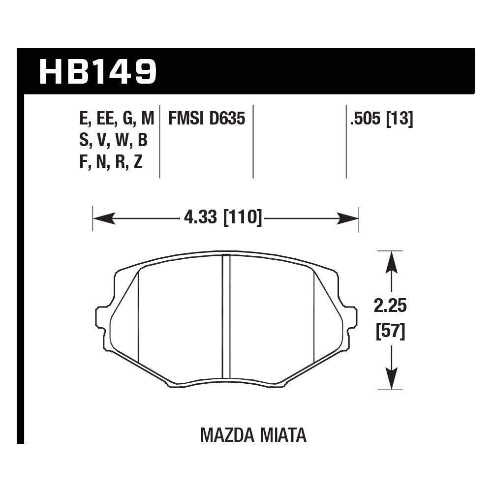 Hawk HB149N.505 Performance Pad - HP Plus Compound