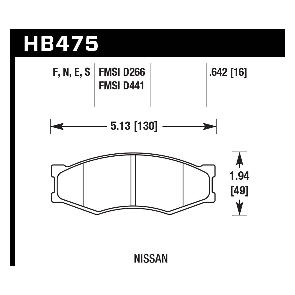 Hawk HB475E.642 Racing Pad - Blue Compound