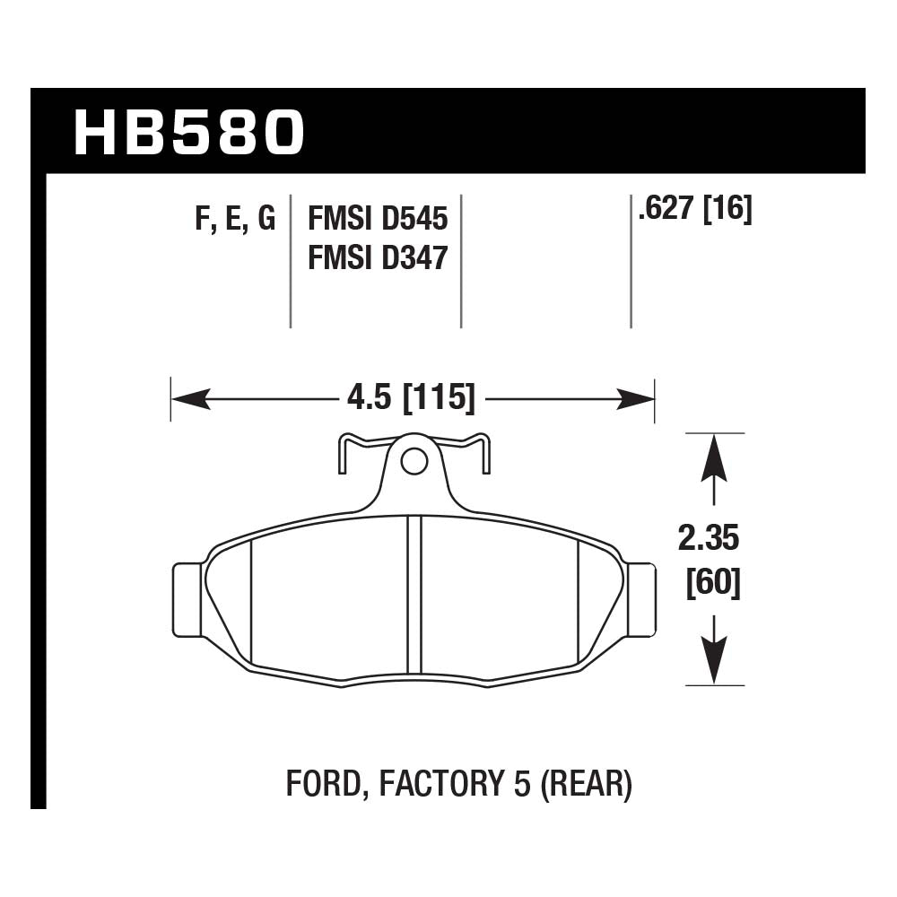 Hawk HB580E.627 Racing Pad - Blue Compound