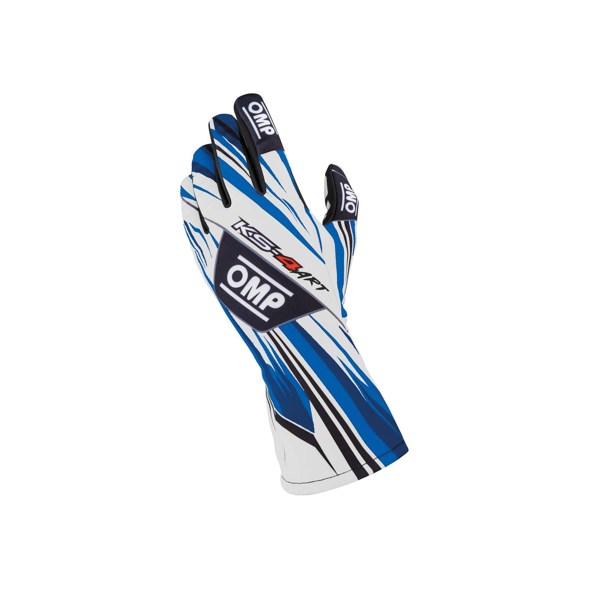 OMP KS-4 ART youth karting gloves in White/Blue
