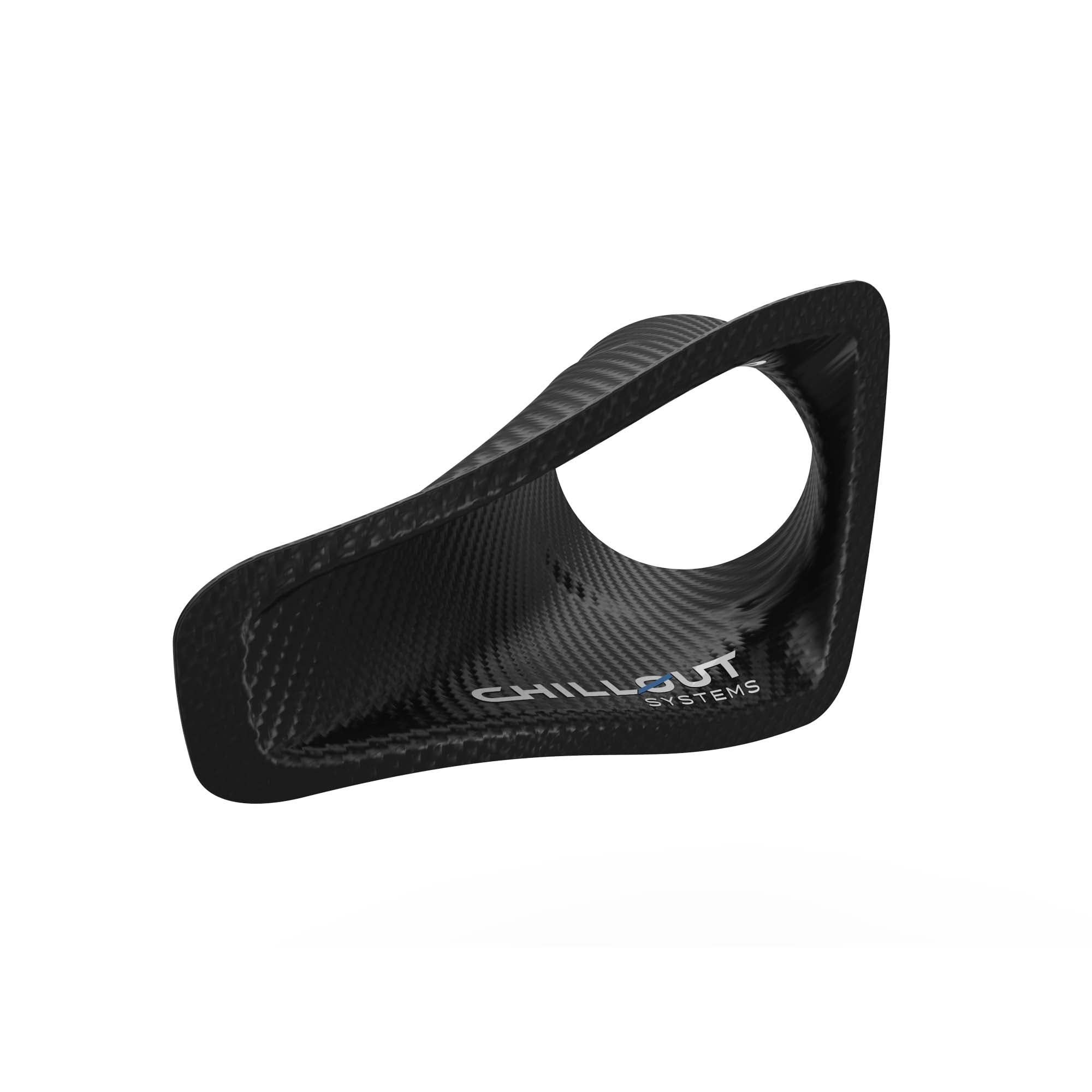 Front view of Chillout Systems 4-inch carbon fiber NACA air intake duct
