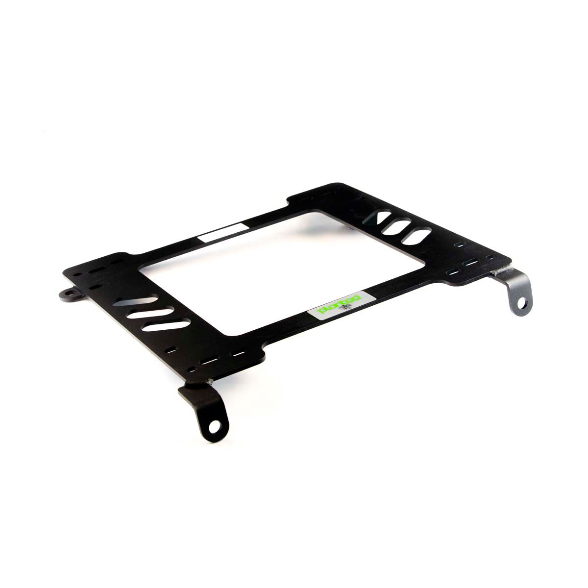 Planted seat bracket for 1985-1987 Toyota Corolla GTS, passenger side, black powder-coated steel