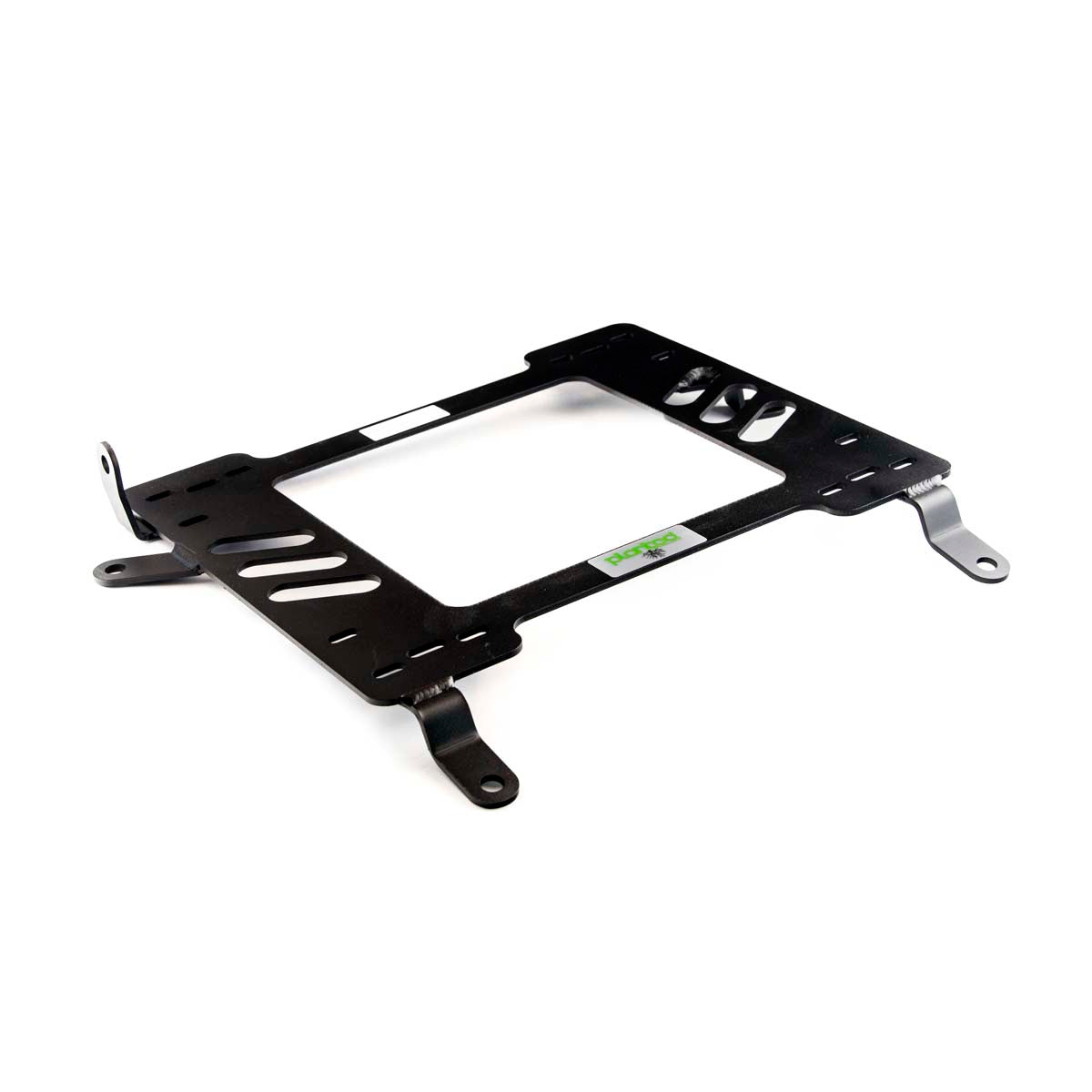 Vehicle-specific floor mounting base for 2001-2008 Mitsubishi Lancer Evolution 7/8/9, driver side, shown with Planted top plate