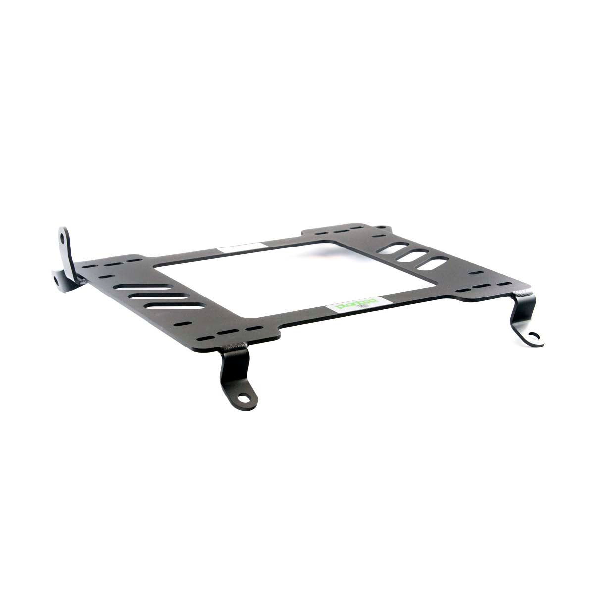 Vehicle-specific floor mounting base for 2011-2016 Scion tC, driver side, shown with Planted top plate