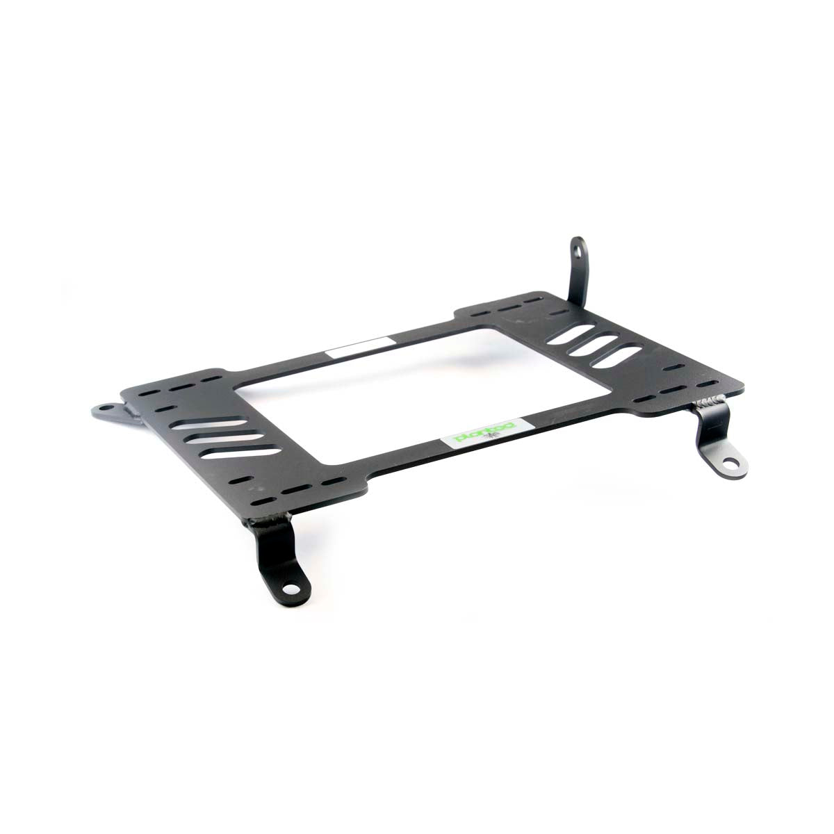 Vehicle-specific floor mounting base for 2011-2016 Scion tC, passenger side, shown with Planted top plate
