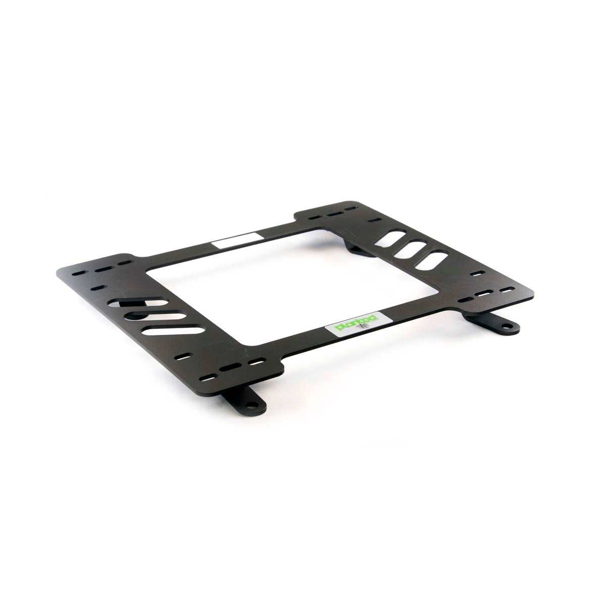 Planted seat bracket for 1964-1973 Ford Mustang (Non-1971-73 Coupe/Fastback), passenger side, black powder-coated steel