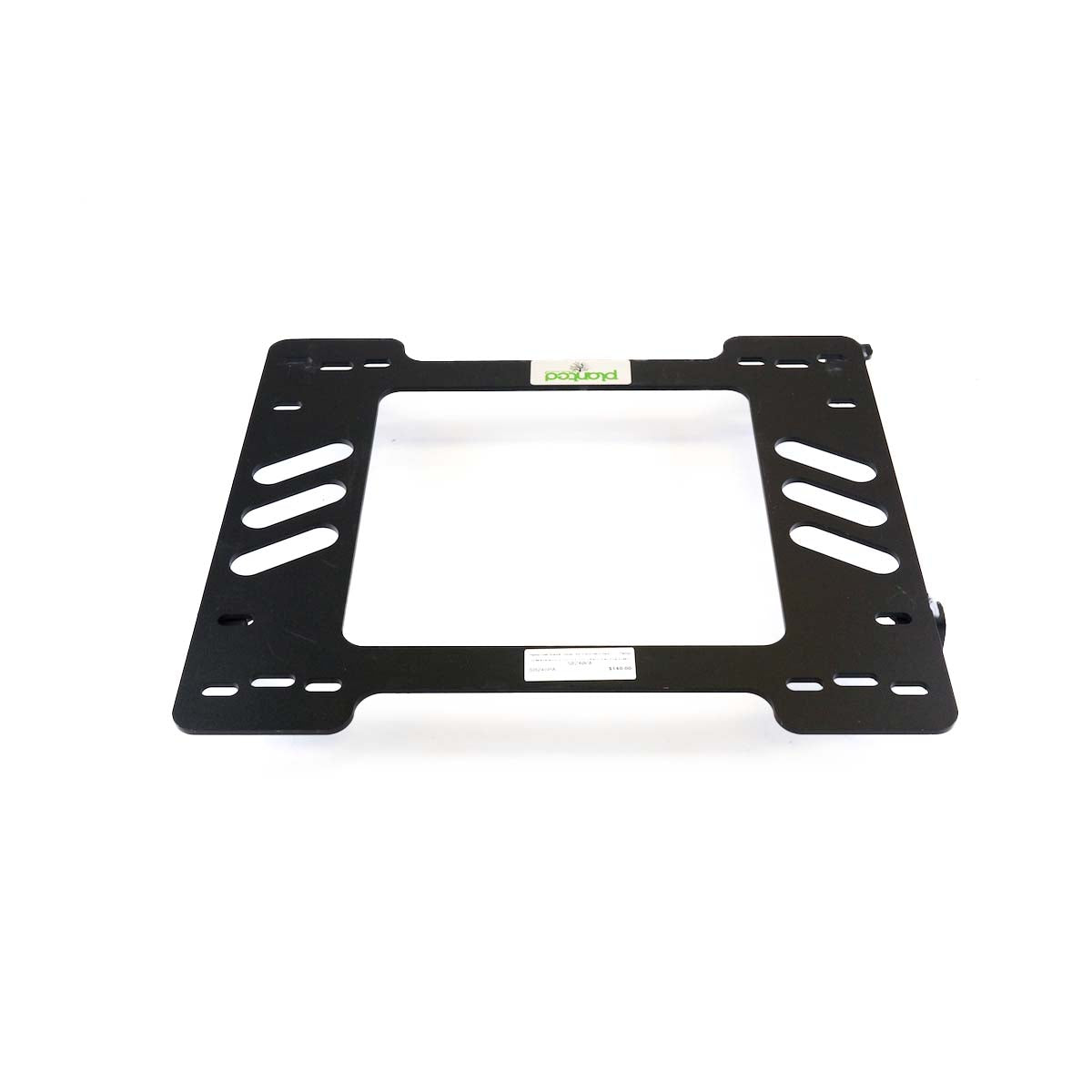 Planted seat bracket for 1984-1987 Honda Civic 3-Door Hatchback (Non-Si), passenger side, black powder-coated steel