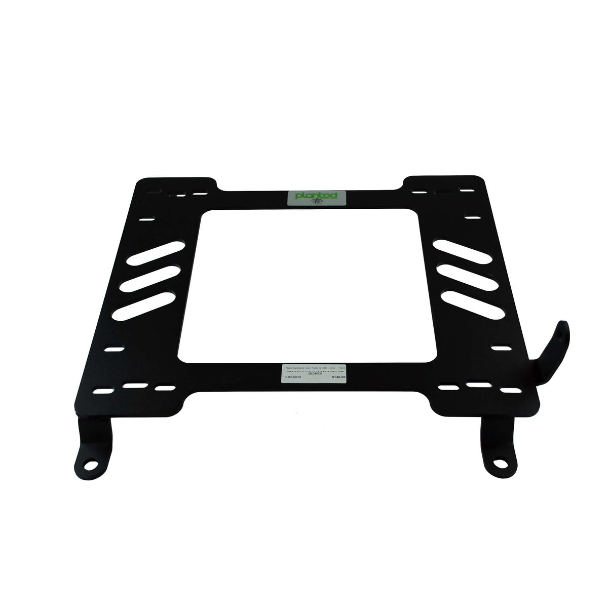 Vehicle-specific floor mounting base for 2008-2016 Scion / Toyota iQ, driver side, shown with Planted top plate