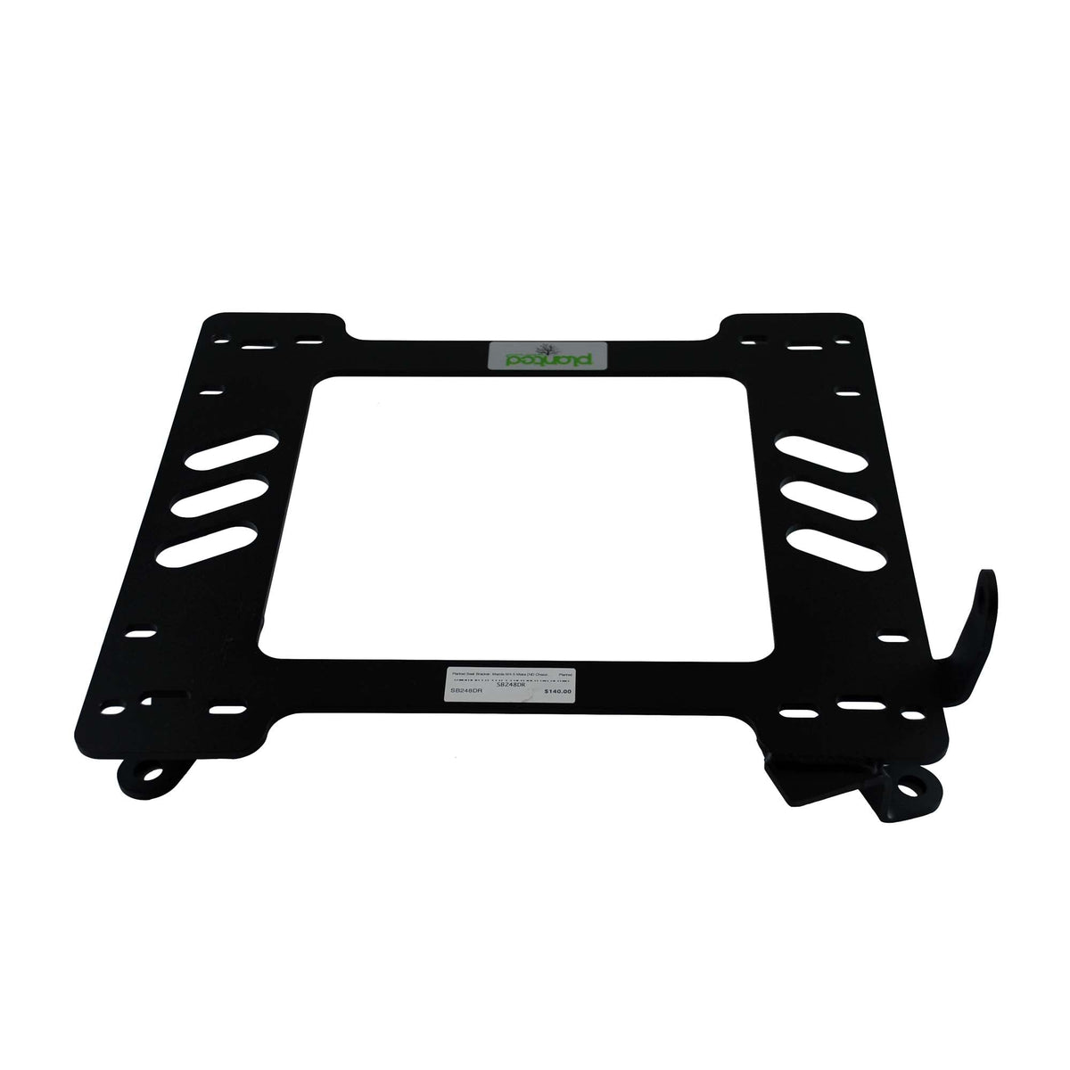 Vehicle-specific floor mounting base for 2016+ Mazda MX-5 Miata (ND), driver side, shown with Planted top plate