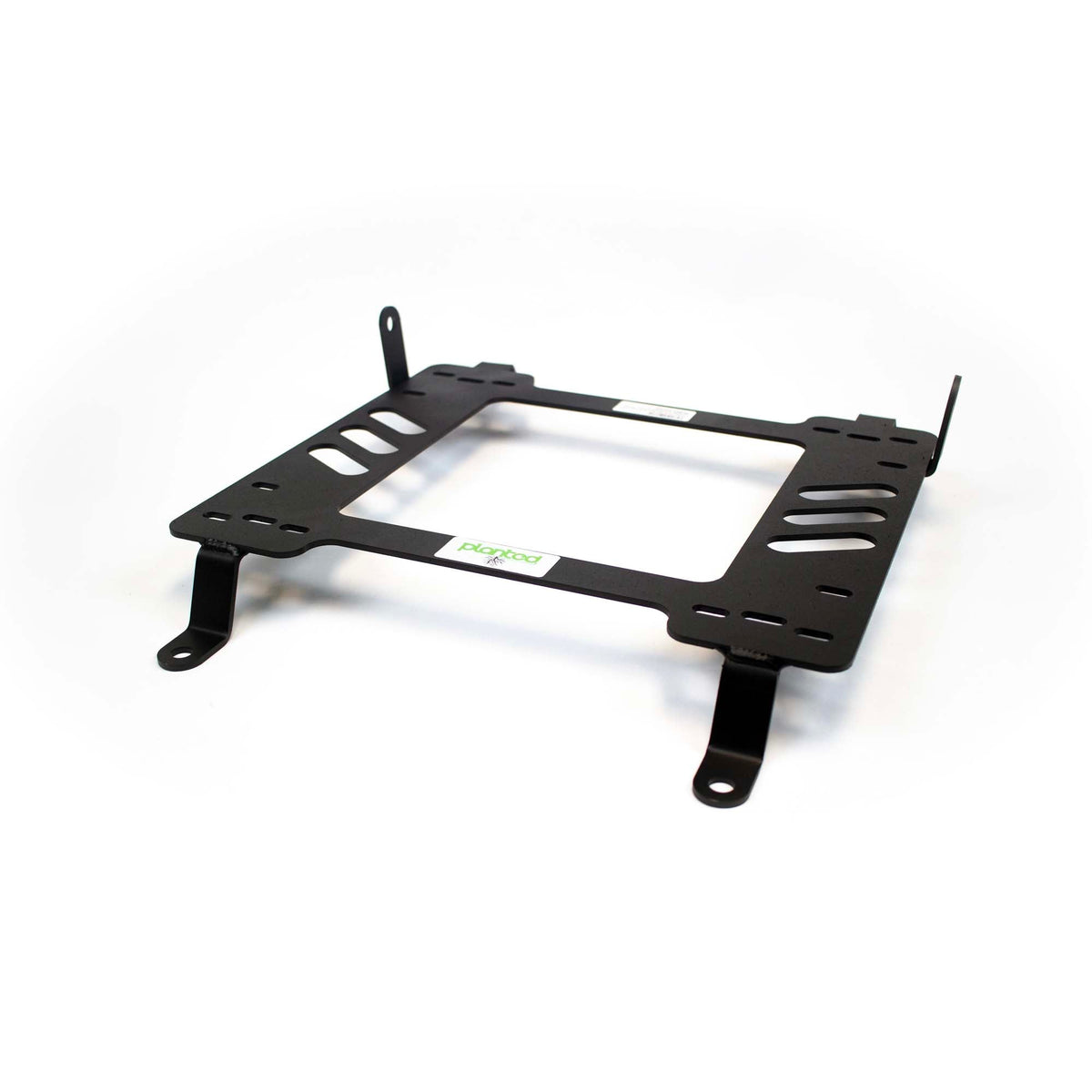 Vehicle-specific floor mounting base for 2005-2019 Chevrolet Corvette C6/C7 (Non-ZR1), passenger side, shown with Planted top plate