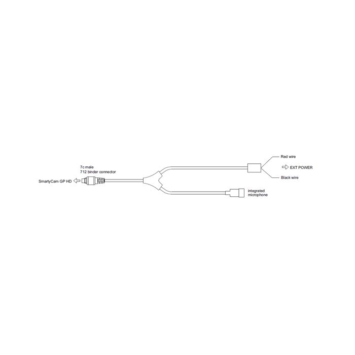 SmartyCam GP HD Ext Pwr + Integrate External Mic Harness, 4m