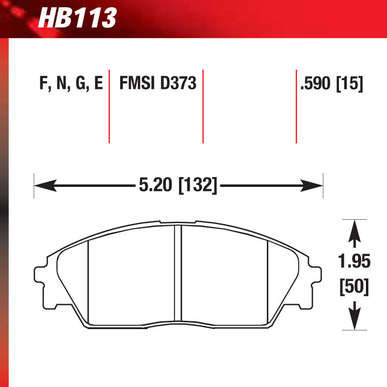 Hawk HB113E.590 Racing Pad - Blue Compound