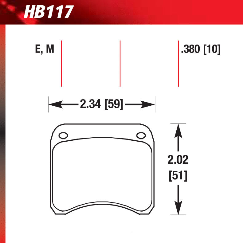 Hawk HB117E.380 Racing Pad - Blue Compound