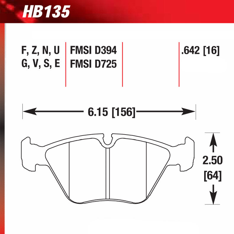 Hawk HB135U.760 Racing Pad - DTC-70 Compound