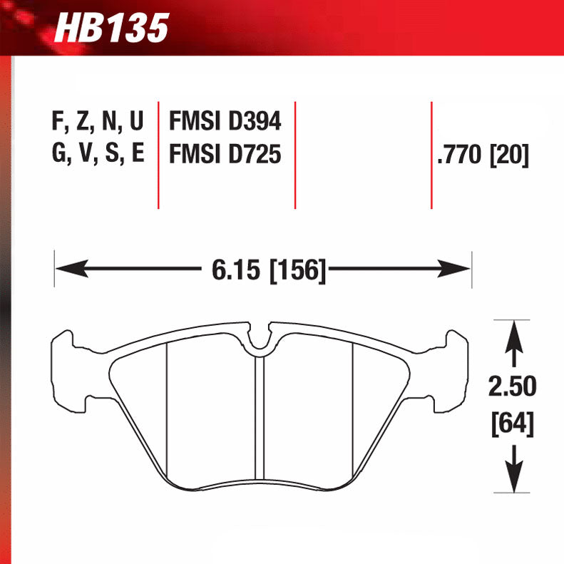 Hawk HB135E.760 Racing Pad - Blue Compound