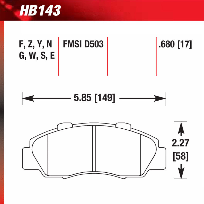 Hawk HB143U.680 Racing Pad - DTC-70 Compound