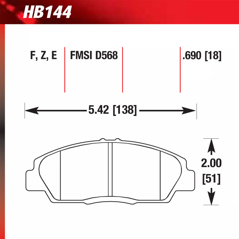 Hawk HB144E.690 Racing Pad - Blue Compound