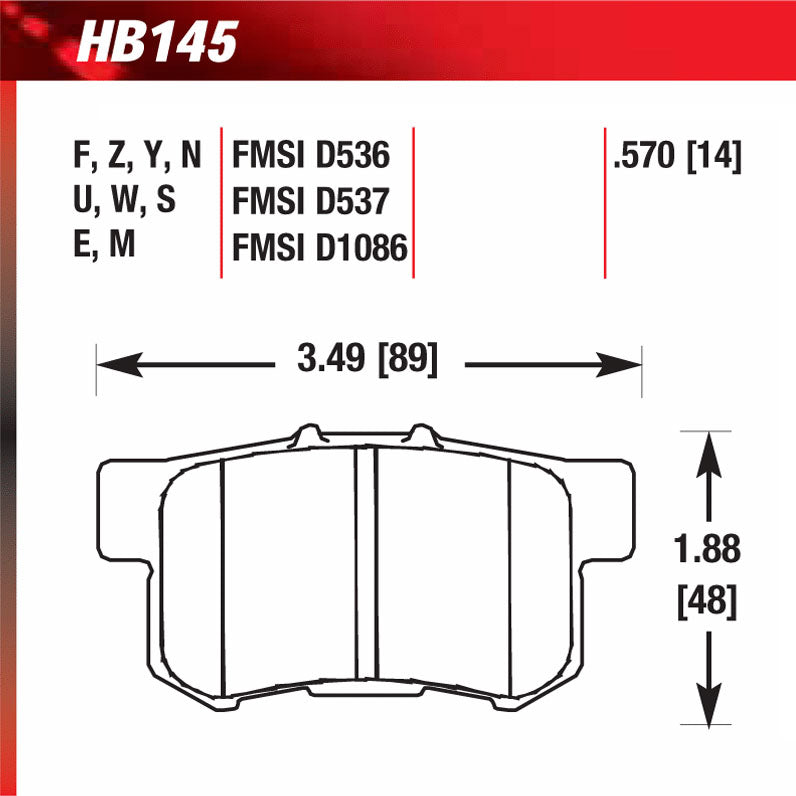 Hawk HB145E.570 Racing Pad - Blue Compound