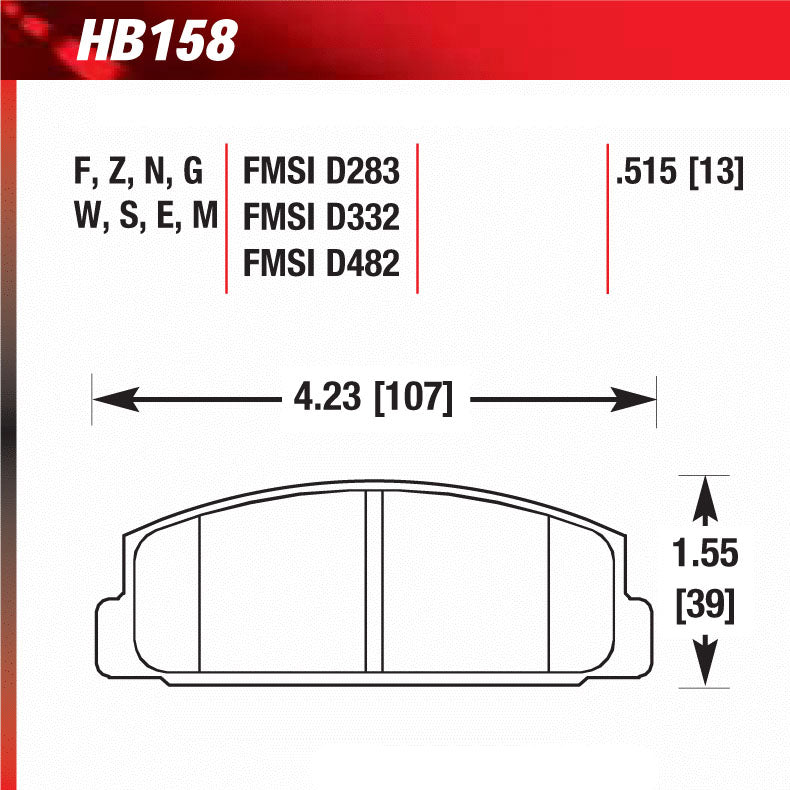 Hawk HB158G.515 Racing Pad - DTC-60 Compound