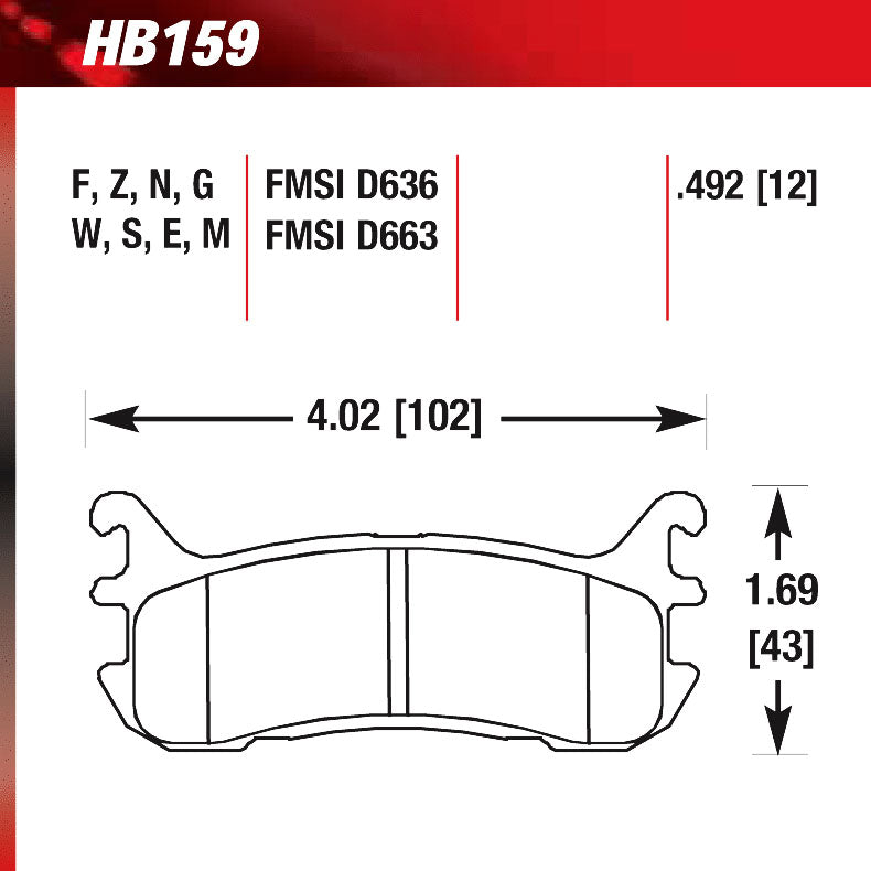 Hawk HB159E.492 Racing Pad - Blue Compound