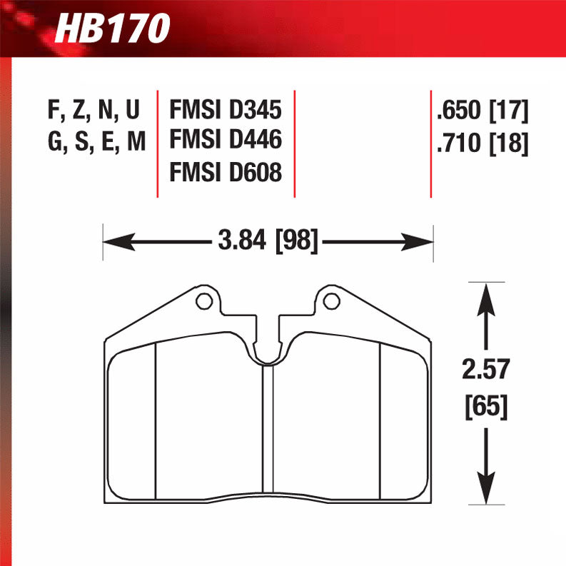 Hawk HB170E.650 Racing Pad - Blue Compound