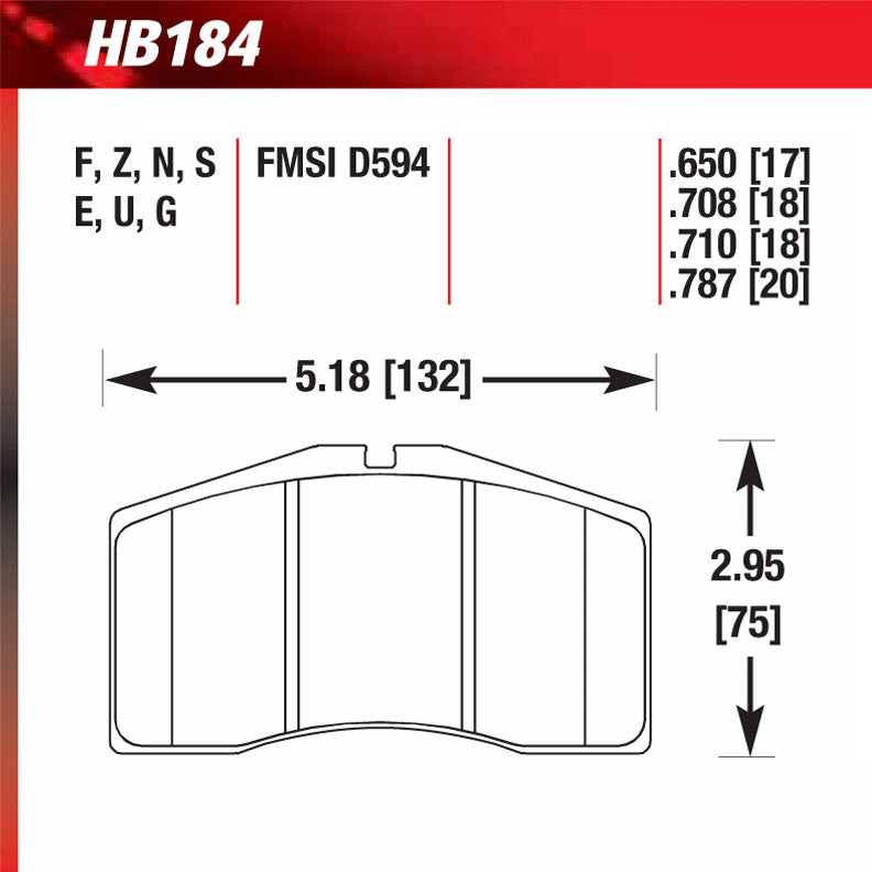 Hawk HB184E.650 Racing Pad - Blue Compound