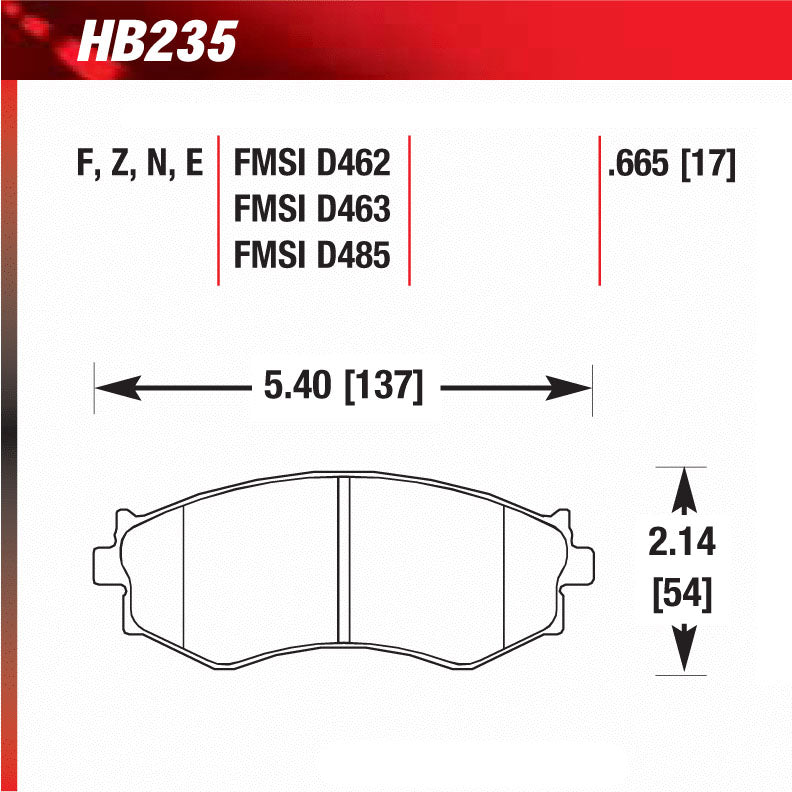 Hawk HB235E.665 Racing Pad - Blue Compound