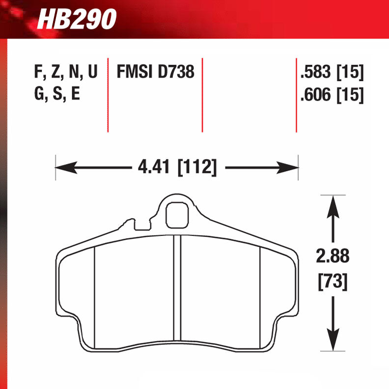 Hawk HB290Z.606 Street Performance Pad - Ceramic Street Pad