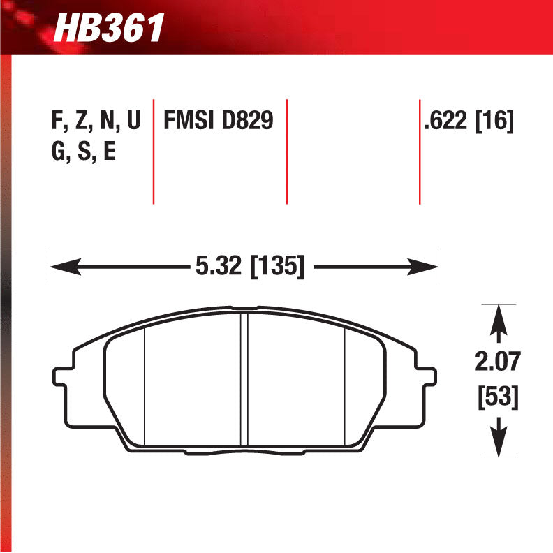 Hawk HB361U.622 Racing Pad - DTC-70 Compound