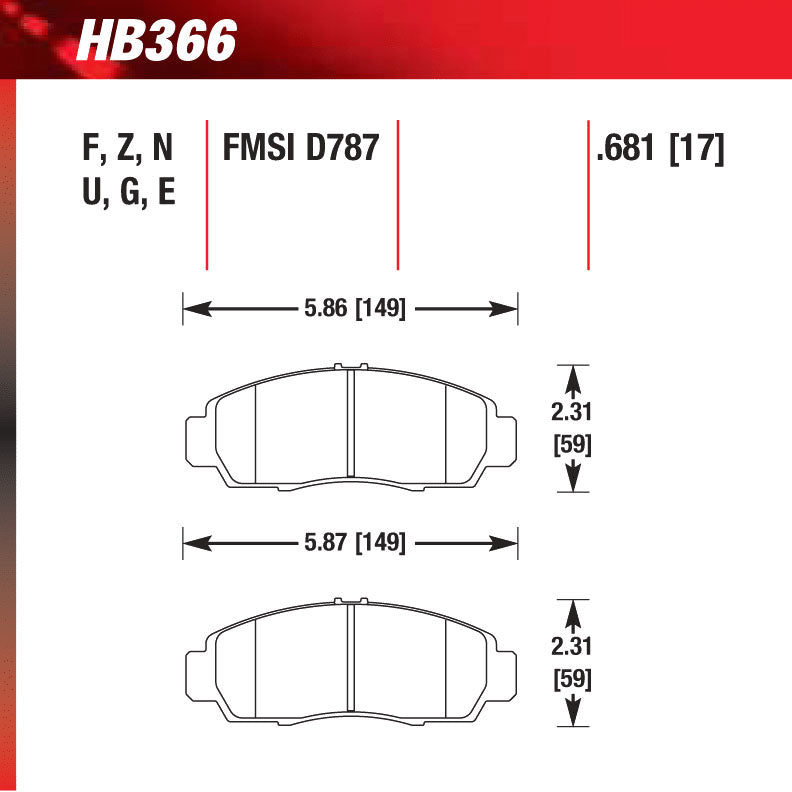 Hawk HB366Z.681 Performance Pad - Ceramic Street Pad