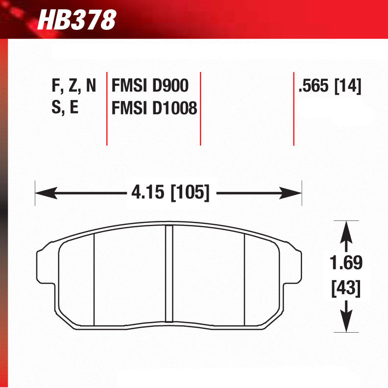 Hawk HB378W.565 Racing Pad - DTC-30 Compound